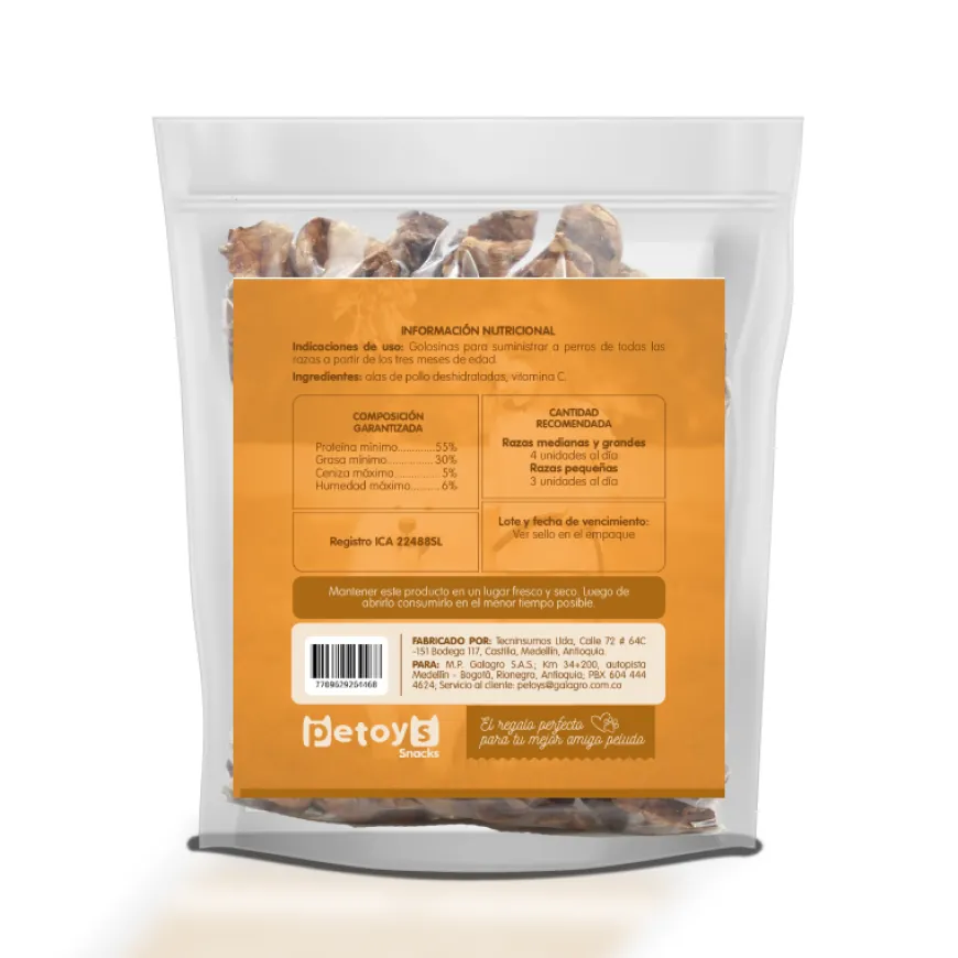 Alas de pollo naturales para perros Snacks Secos saludables para perro