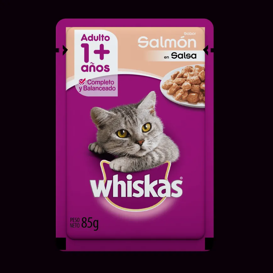 Alimento Humedo para Gatos Whiskas Pouch Salmón en Salsa
