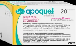 Apoquel 3.6mg para perros. Alivio rápido contra la dermatitis alérgica