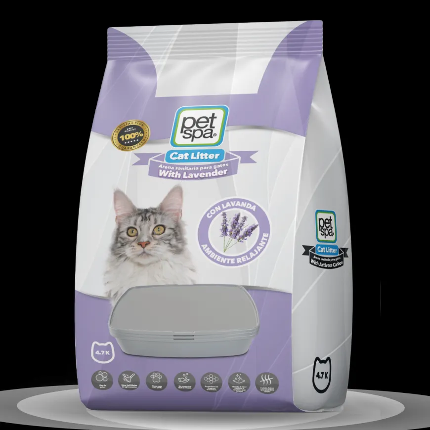 Arena Pet Spa Lavanda 4.7 Kg aglomera y neutraliza olores