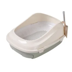 Arenera Verde con Cajón Rejilla y Pala para gatos