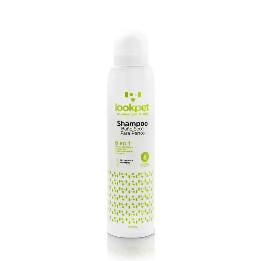 Baño Seco Lookpet X 220 Ml Limpieza sin enjuague para perros