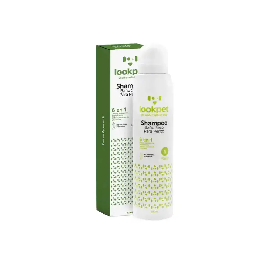 Baño Seco Lookpet X 220 Ml Limpieza sin enjuague para perros