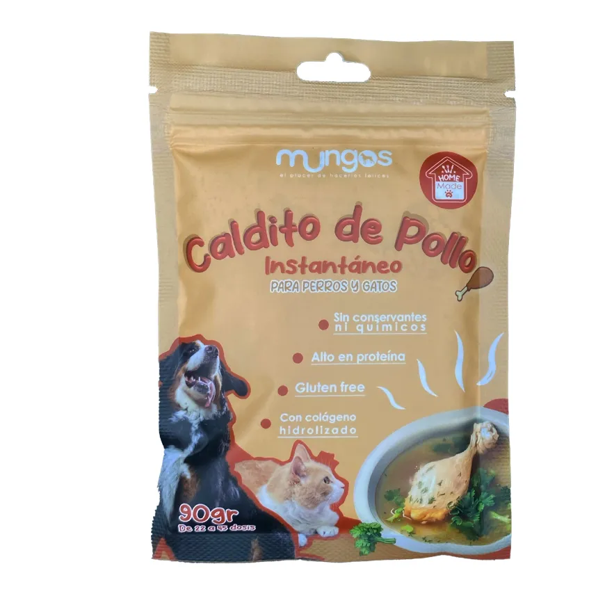 Caldito de Pollo Instantaneo 90g Sabor y Nutricion para Perros y Gatos