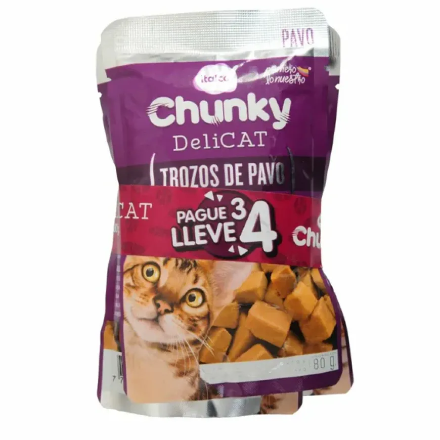 Chunky Delicat 80g Pague 3 Lleve 4 Alimento Humedo para Gatos