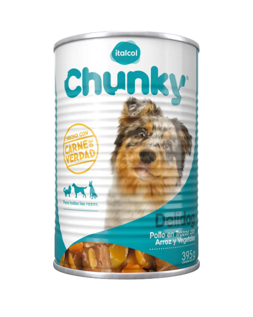 Chunky Delidog trozos de pollo lata | Nutrición Mascotas y Animales | Tierragro Colombia