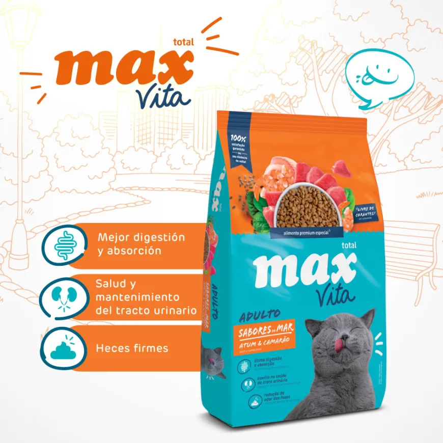 Comida Para Gato Max Vita Adulto Sabores de mar 1 kg