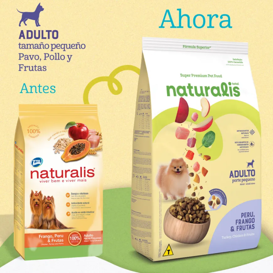 Comida para Perro Naturalis Adulto Raza Pequeña Pollo, Pavo y Frutas 2,5 Kg