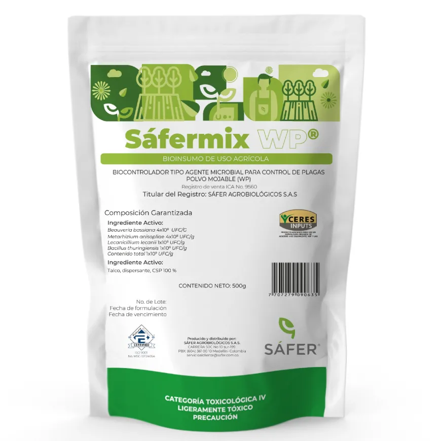 Control Biológico Avanzado para Plagas de Cultivos Safermix x 500g