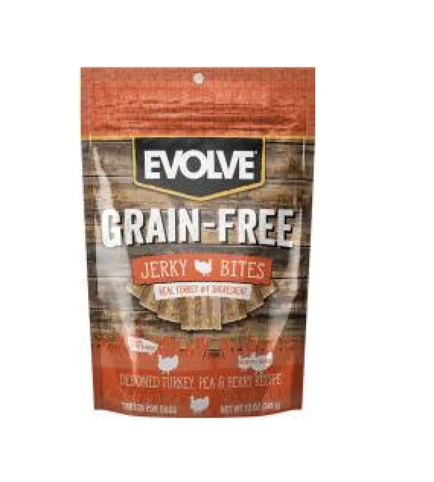 Evolve Dog Snack Grf Jerky Turkey
