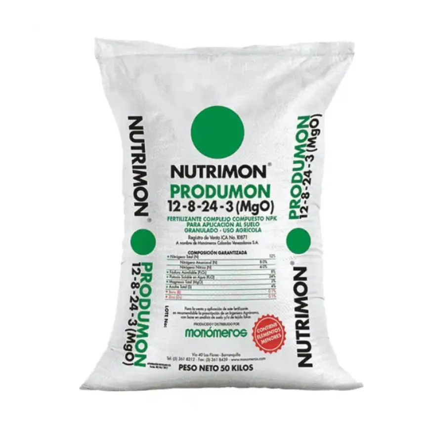 Fertilizante Produmon 12-8-24-3 mejor producción y calidad de cultivos