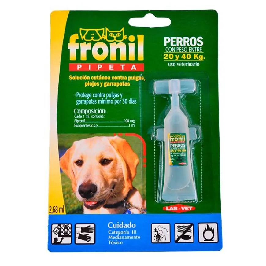 Fronil Perro Entre 20-40 kg | Farmacia Animales y Mascotas | Tierragro Colombia