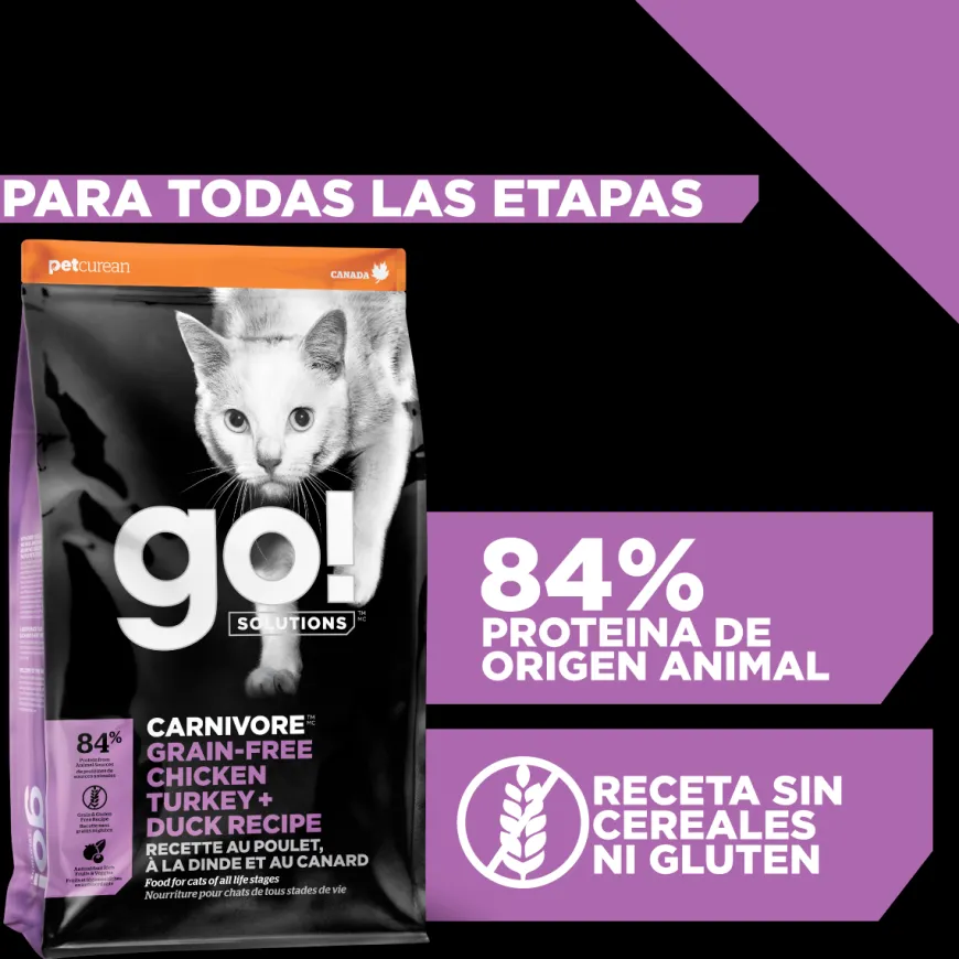 Go! Carnivore Receta De Pollo. Pavo Y Pato Para Gatos 3.7Kg