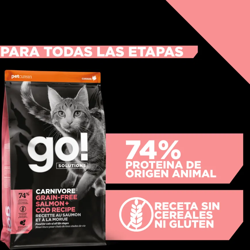 Go! Carnivore Receta De Salmón Y Bacalao Para Gatos 3.7Kg