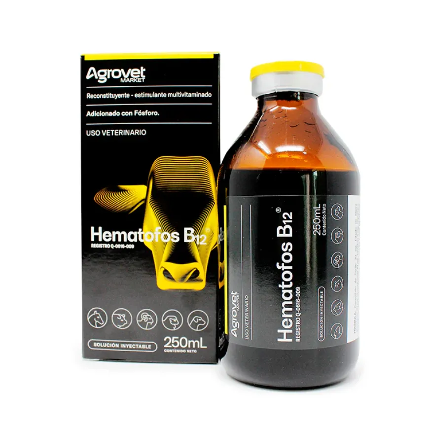 Hematofos B12 Inyectable 250 ml: Reconstituyente para Caballos y Bovinos