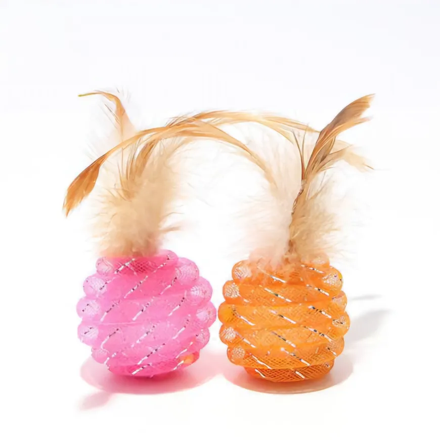Juguete combo mix para gatos Bolas con plumas irresistibles