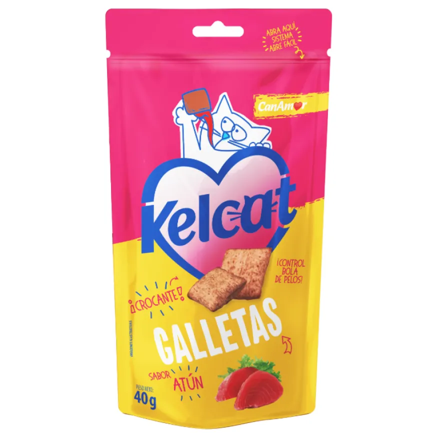 Kelcat Galletas de Atún 40 g Salud Digestiva para Gatos Bolas de Pelos