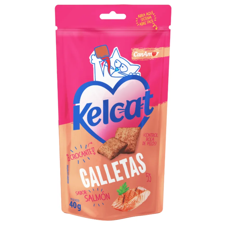 Kelcat Galletas de Salmón 40 g Cuidado Digestivo para Gatos
