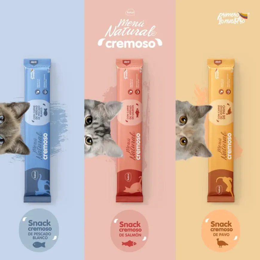 Menu Natural Cremoso 6 Sobres 13g Alimento Humedo para Gatos