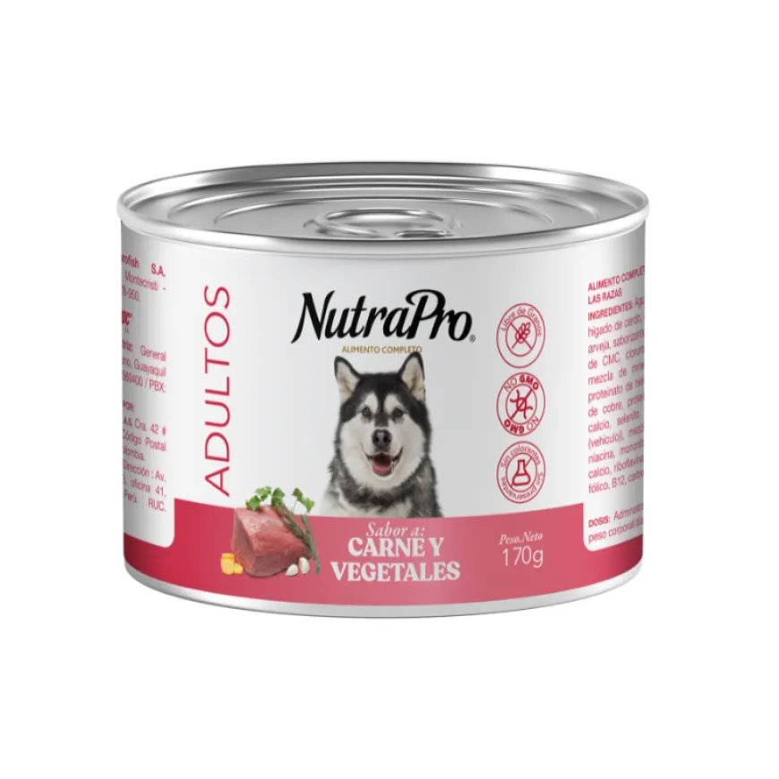 Nutrapro Perro Adulto Carne Y Vegetales Lata 170Gr