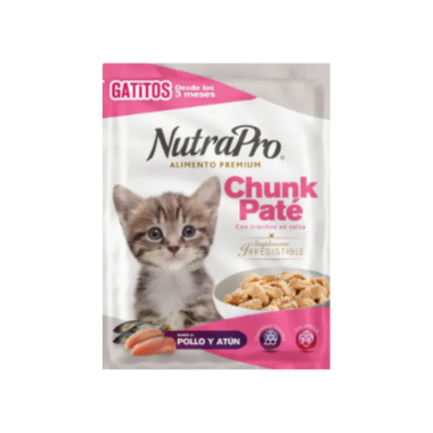 NutraPro Pouch Cat Sabor Pollo y Atún 85 gr Alimento Humedo Gatos