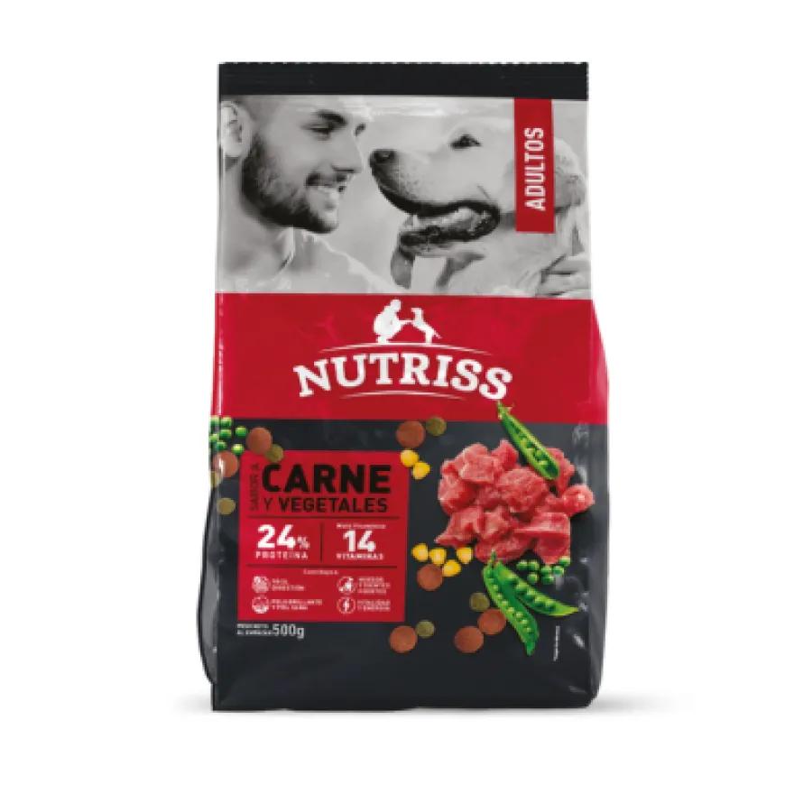 Nutriss adulto carne y vegetales | Nutrición Mascotas y Animales | Tierragro Colombia