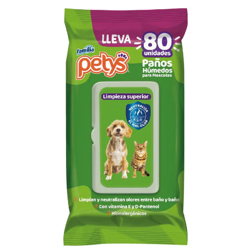Paños húmedos Petys | Higiene Animales y Mascotas | Compra Online
