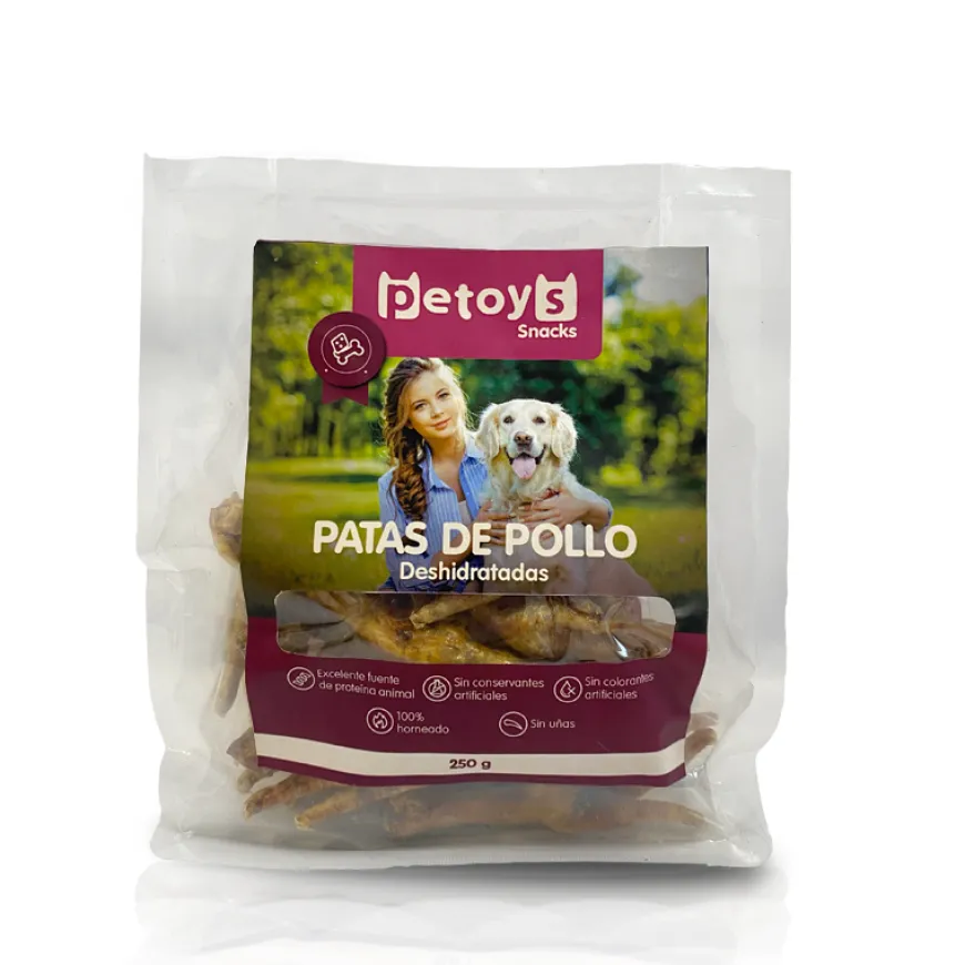 Patas naturales de pollo para perro Snack Seco y delicioso para perros