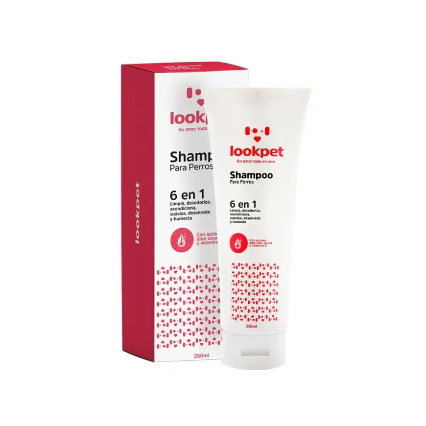 Shampoo 6 en 1 Perros Adultos Lookpet 250 ml Cuidado Completo