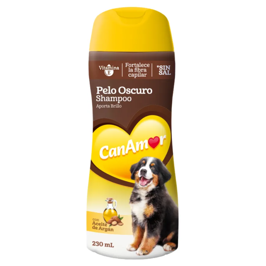Shampoo CanAmor Pelo Oscuro Brillo para el Pelaje de tu Perro