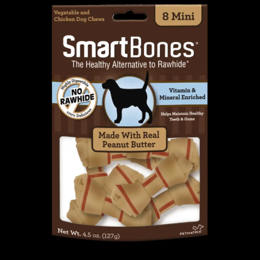 Smartbones peanut butter mini 8 pk | Nutrición Mascotas y Animales | Tierragro Colombia