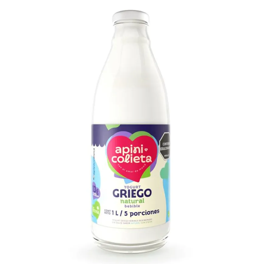 Yogur Griego Bebible Natural x 1000 ml Yogur Griego Líquido Sin Azúcares