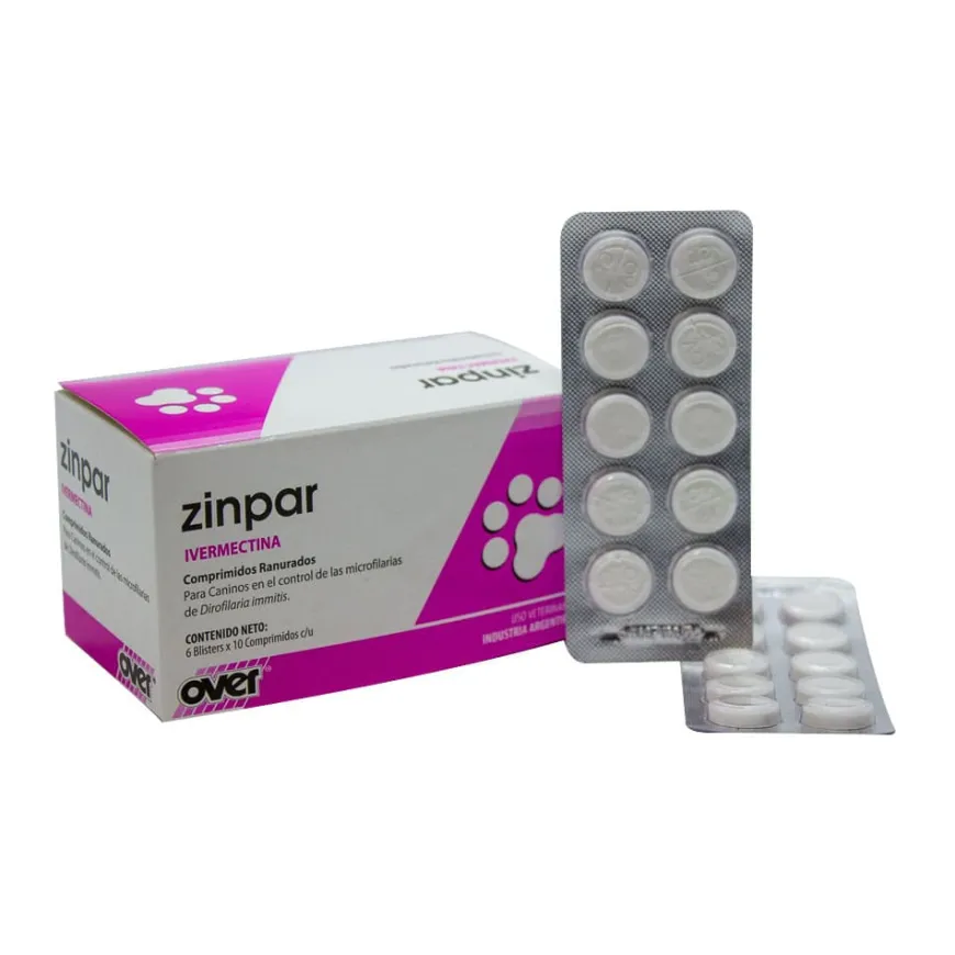 Zinpar Oral Caja x 10 Tabletas Elimina Parásitos en Perros y Gatos